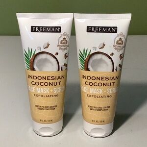 Freeman Indonesian Coconut Face Mask +Scrub NWT 2-pack